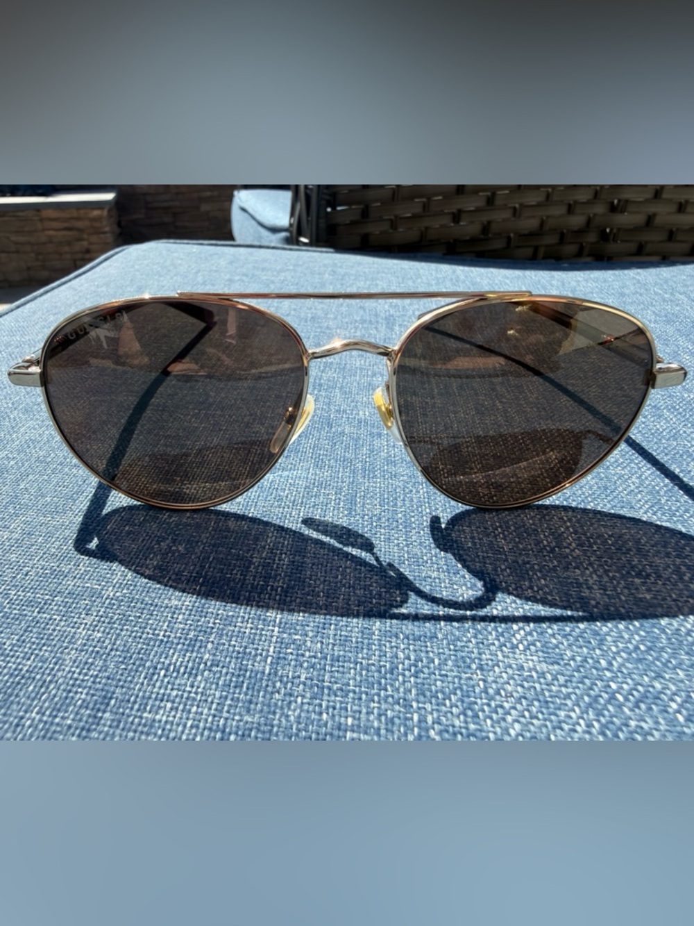 GUCCI Gold Frame Aviator Sunglasses with Brown Lenses ❤️ - Picture 9 of 15